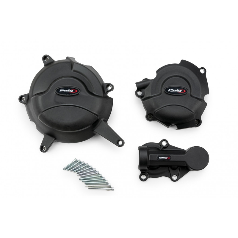 Engine protective covers PUIG black included right, left and alternator caps