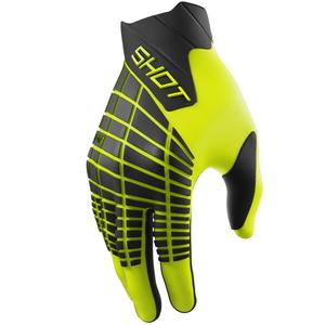 Rękawice motocrossowe Shot Core Max w kolorze fluorescencyjnym żółtym