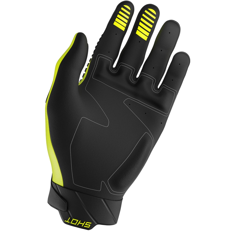 Rękawice motocrossowe Shot Core Max w kolorze fluorescencyjnym żółtym