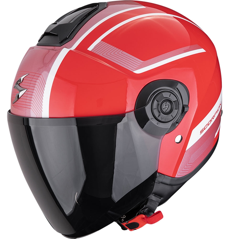 Kask motocyklowy otwarty Scorpion EXO-CITY II Cosmos czerwono-srebrny