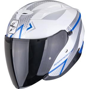 Kask motocyklowy otwarty Scorpion EXO-230 Loop biało-niebieski