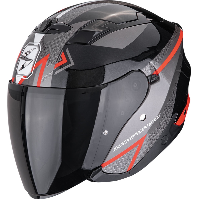 Kask motocyklowy otwarty Scorpion EXO-230 Loop metaliczny czarno-czerwony