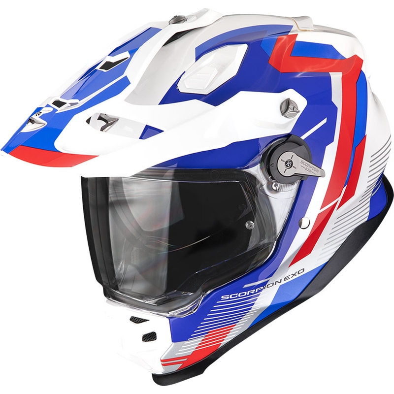 Kask enduro Scorpion ADF-9000 Air Patrol biało-niebiesko-czerwony