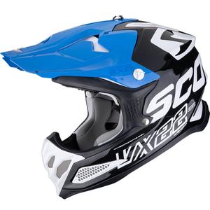 Kask motocrossowy Scorpion VX-22 Air Updown czarno-biało-niebieski
