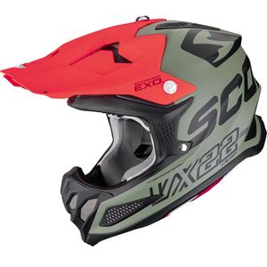 Kask motocrossowy Scorpion VX-22 Air Updown matowy zielono-czarno-czerwony