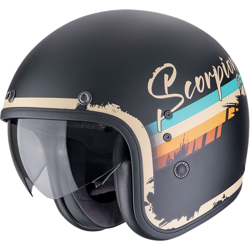 Kask motocyklowy otwarty Scorpion Belfast Evo ADONIS matowy czarno-beżowy