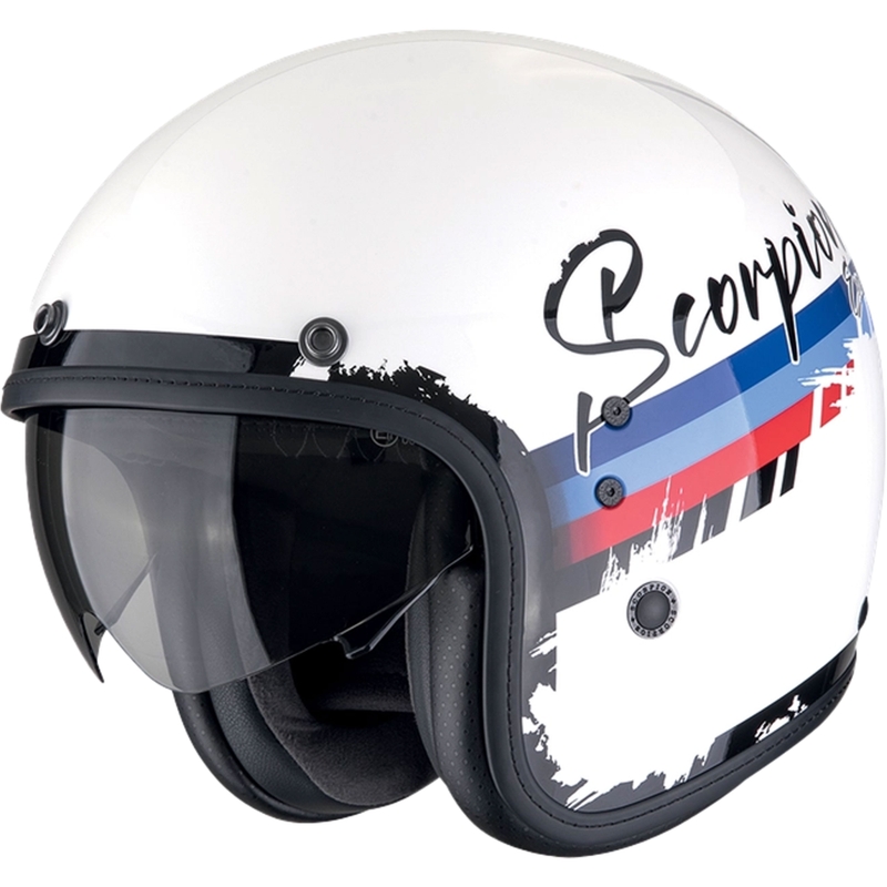 Kask motocyklowy otwarty Scorpion Belfast Evo ADONIS biało-czerwono-niebieski