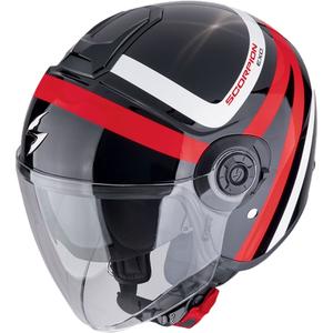 Kask otwarty Scorpion EXO-CITY II RIVA czarno-czerwony