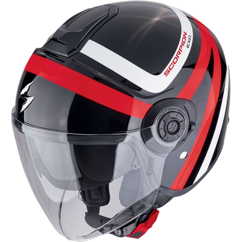Kask otwarty Scorpion EXO-CITY II RIVA czarno-czerwony