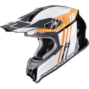 Kask motocrossowy Scorpion VX-16 EVO Air Lignes czarno-pomarańczowy