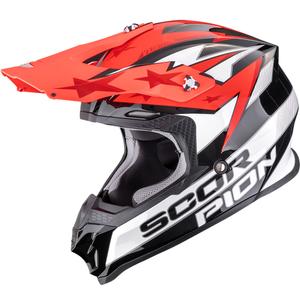 Kask motocrossowy Scorpion VX-16 EVO Air Patriot czarno-biało-czerwony