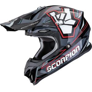 Kask motocrossowy Scorpion VX-16 EVO Air ROK czarno-szaro-czerwony