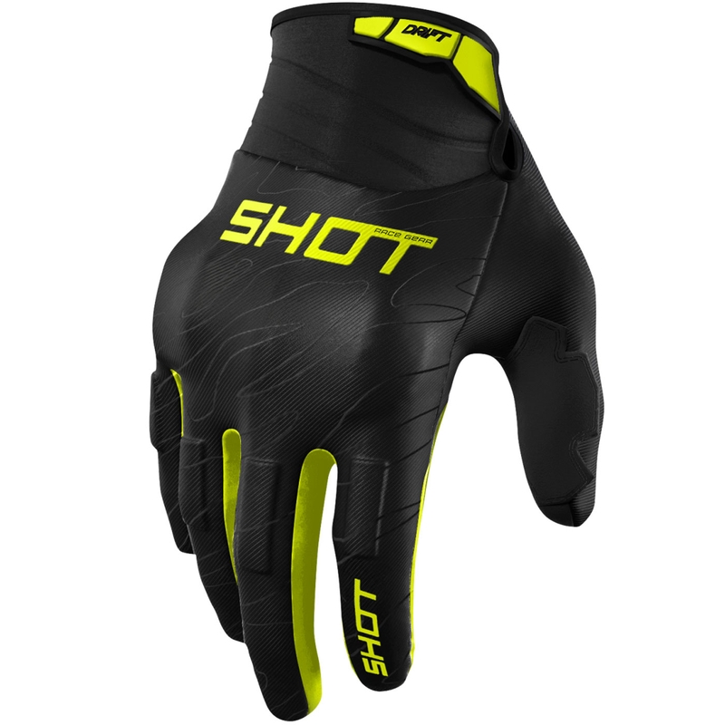 Rękawice motocrossowe Shot Drift Onyx fluo żółte