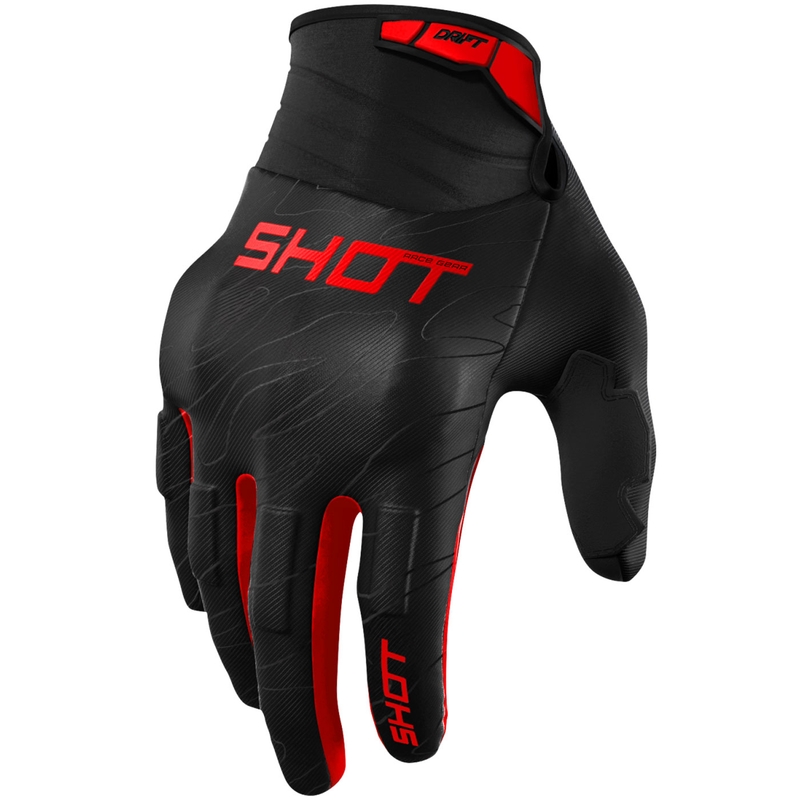 Rękawice motocrossowe Shot Drift Onyx w kolorze czerwonym