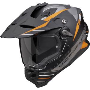 Kask enduro Scorpion ADF-9000 Air Feat matowy czarno-srebrno-pomarańczowy