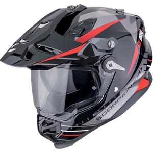 Kask enduro Scorpion ADF-9000 Air Feat czarno-srebrno-czerwony