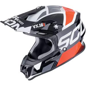 Kask motocrossowy Scorpion VX-16 EVO AIR ANALOG czarno-czerwony