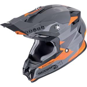 Kask motocrossowy Scorpion VX-16 EVO AIR ROD szaro-pomarańczowy