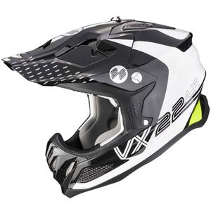 Kask motocrossowy Scorpion VX-22 Air Ares czarno-biało-żółty
