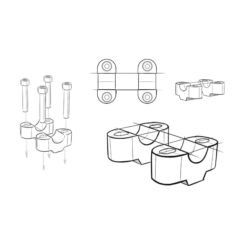 Risers PUIG silver height 25mm, d 39mm