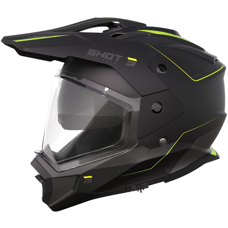 Kask motocyklowy enduro Shot Trek Max Vision Rally matowy czarno-fluo żółty