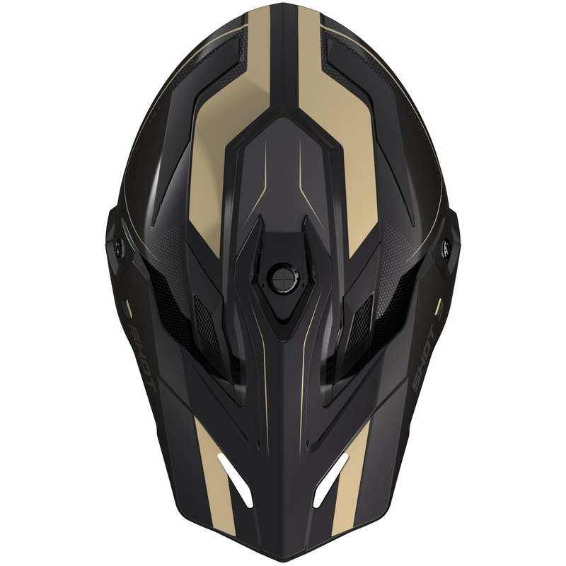 Kask motocyklowy enduro Shot Trek Max Vision Rally połyskujący czarno-piaskowy