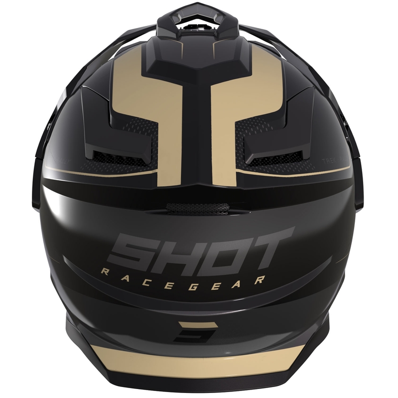 Kask motocyklowy enduro Shot Trek Max Vision Rally połyskujący czarno-piaskowy