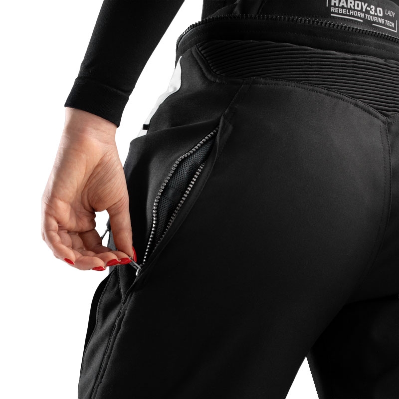 Damskie spodnie motocyklowe Rebelhorn Hardy 3.0 w kolorze czarno-szarym