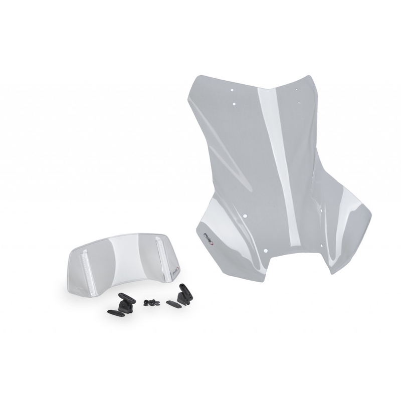 Windshield PUIG TOURING PLUS WITH VISOR transparent