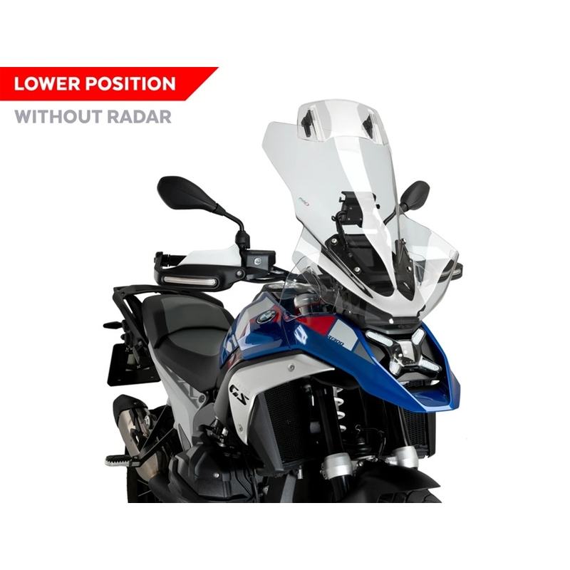 Windshield PUIG TOURING PLUS WITH VISOR transparent