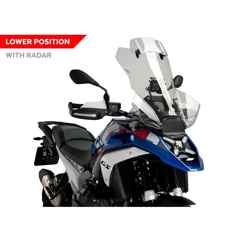 Windshield PUIG TOURING PLUS WITH VISOR transparent