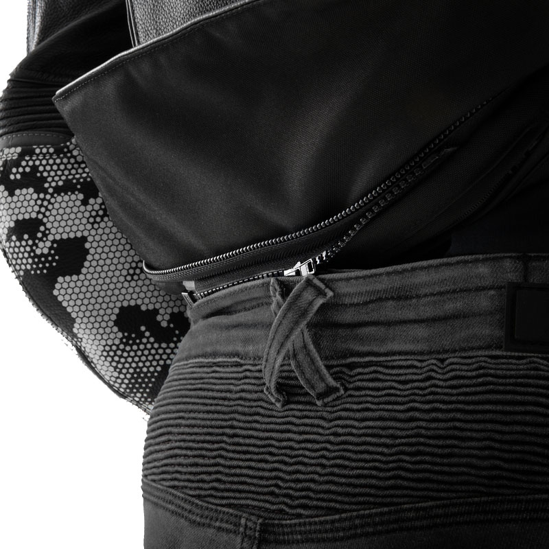 Przedłużone jeansy motocyklowe Rebelhorn Revolt Monolayer czarne