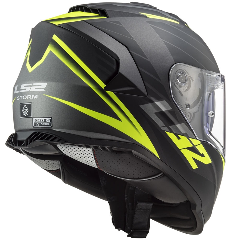 Kask motocyklowy integralny LS2 FF800 Storm II Nerve czarno-fluo żółty