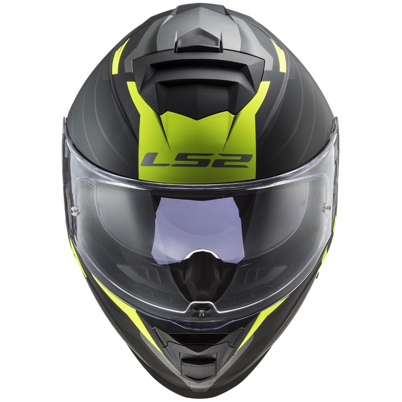 Kask motocyklowy integralny LS2 FF800 Storm II Nerve czarno-fluo żółty