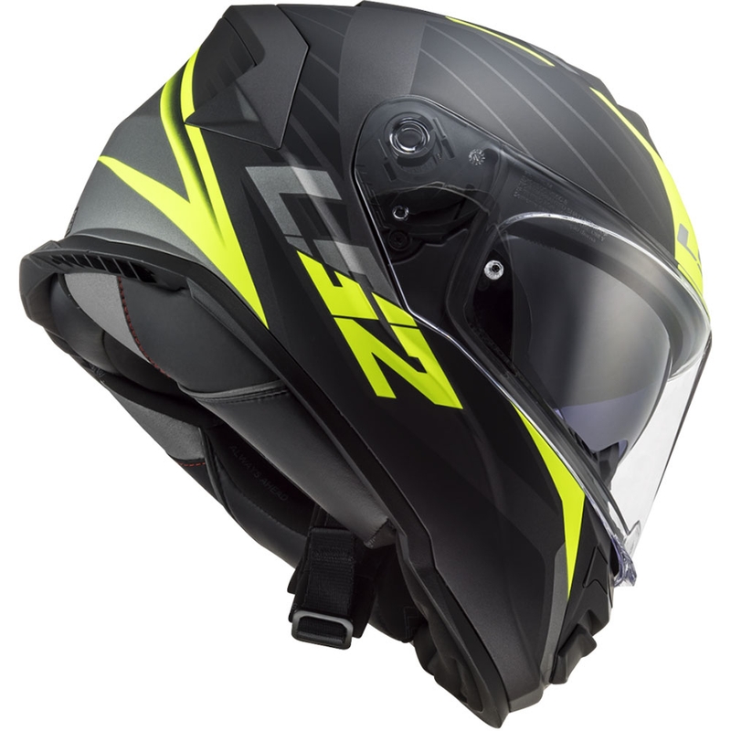 Kask motocyklowy integralny LS2 FF800 Storm II Nerve czarno-fluo żółty