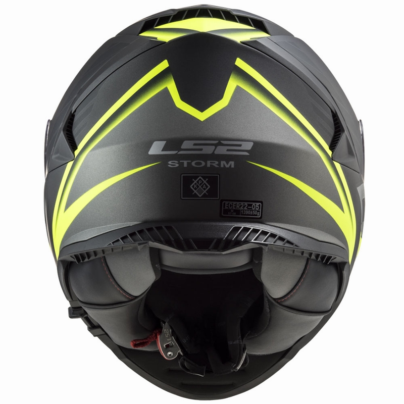Kask motocyklowy integralny LS2 FF800 Storm II Nerve czarno-fluo żółty