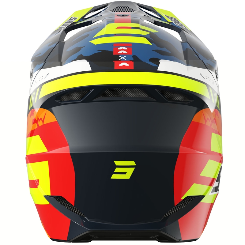 Kask motocrossowy Shot Furious Flash błyszczący niebiesko-fluo żółty