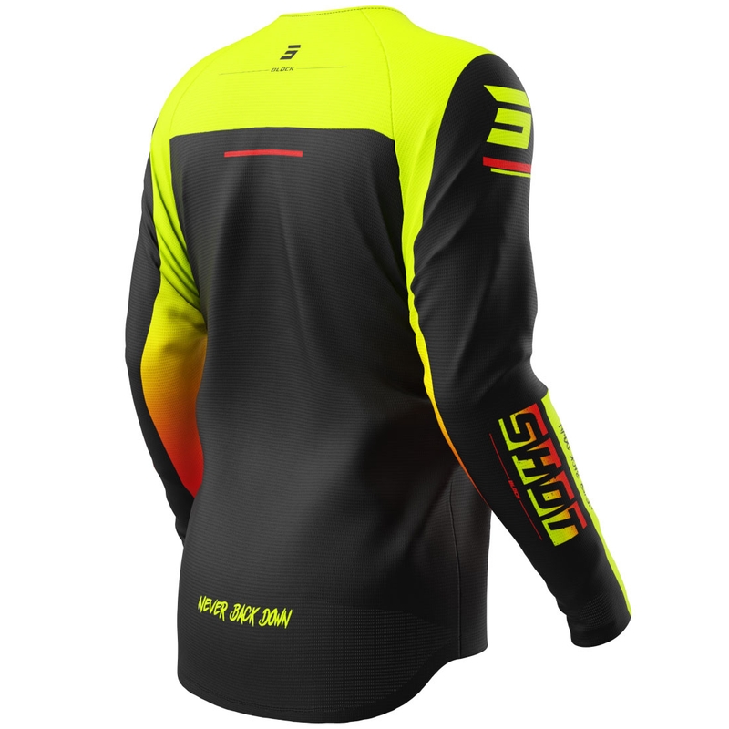 Koszulka motocrossowa Shot Draw Block dla dzieci Fluo Yellow