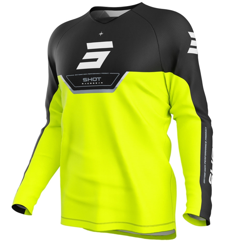Koszulka motocrossowa dla dzieci Shot Draw Daytona w kolorze fluorescencyjnym żółtym