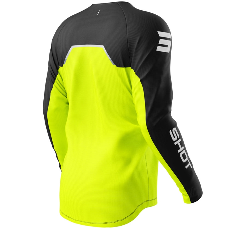 Koszulka motocrossowa dla dzieci Shot Draw Daytona w kolorze fluorescencyjnym żółtym