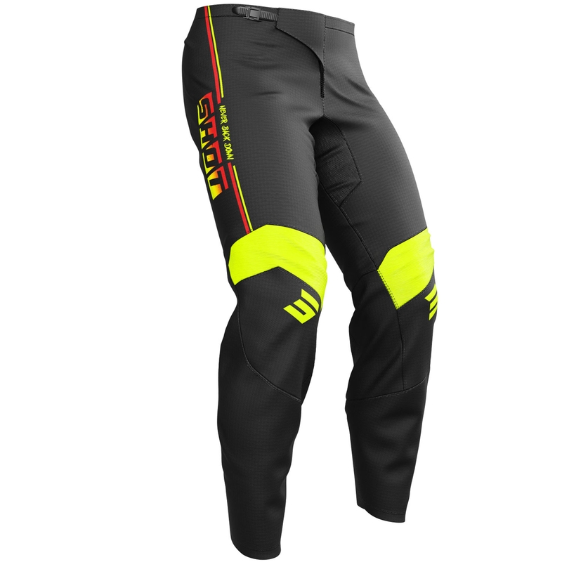 Spodnie motocrossowe Shot Draw Block dla dzieci w kolorze fluorescencyjno-żółtym