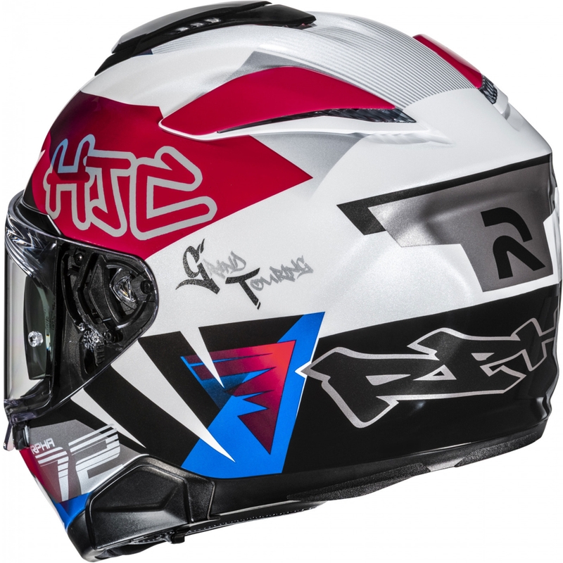 Kask motocyklowy integralny HJC RPHA 72 Goldy MC21 biało-czerwono-niebieski