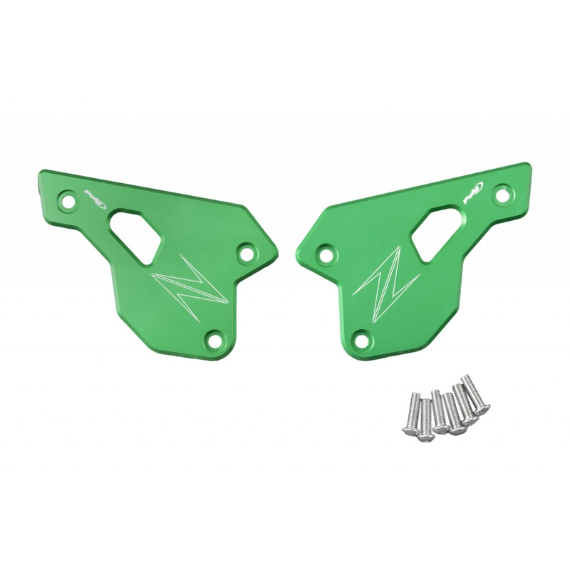 Heel plates PUIG green for KAWASAKI Z 900 2023-2026