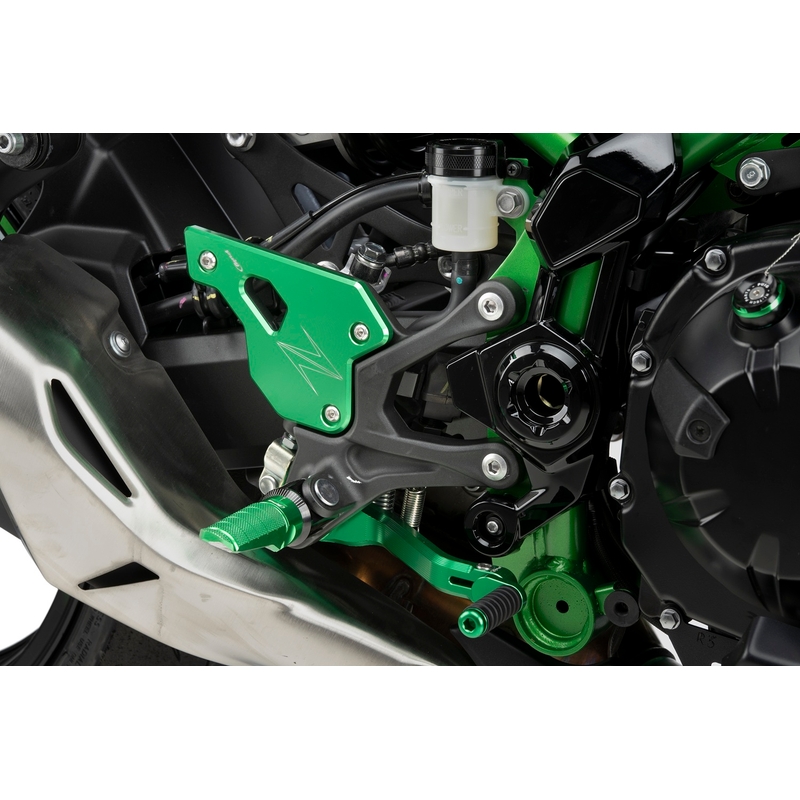 Heel plates PUIG green for KAWASAKI Z 900 2023-2026