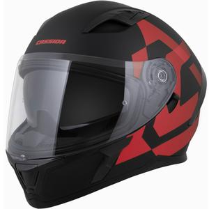 Kask motocyklowy integralny Cassida Orbit Grind matowo-czarno-czerwony
