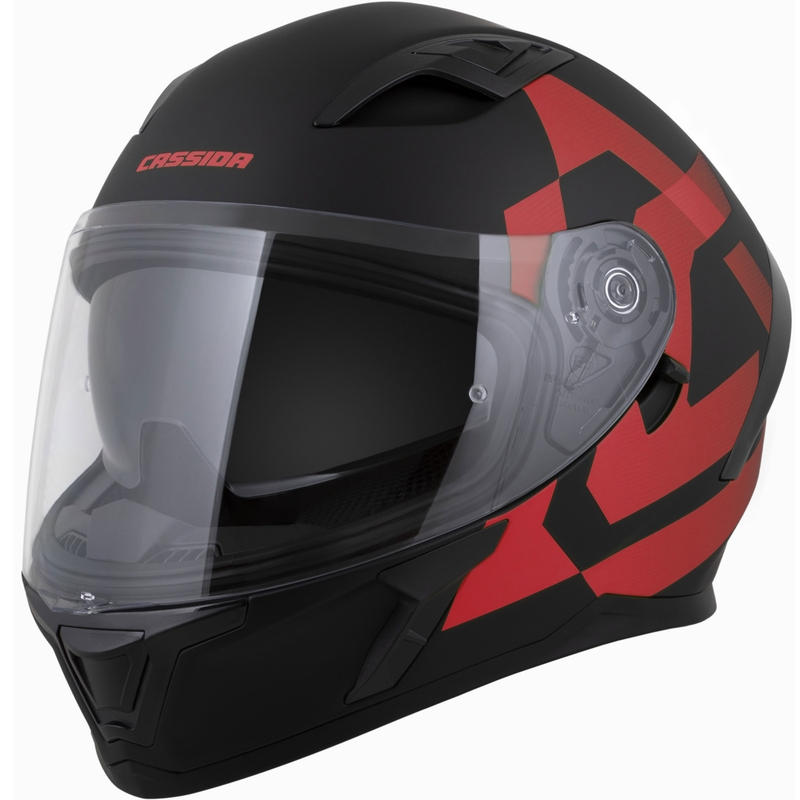 Kask motocyklowy integralny Cassida Orbit Grind matowo-czarno-czerwony