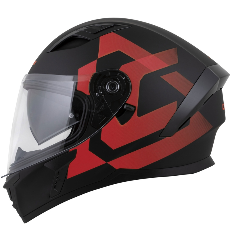 Kask motocyklowy integralny Cassida Orbit Grind matowo-czarno-czerwony