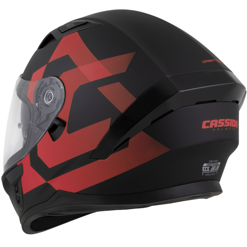 Kask motocyklowy integralny Cassida Orbit Grind matowo-czarno-czerwony