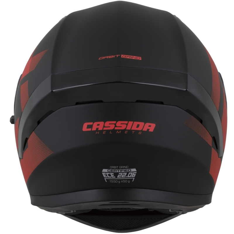 Kask motocyklowy integralny Cassida Orbit Grind matowo-czarno-czerwony