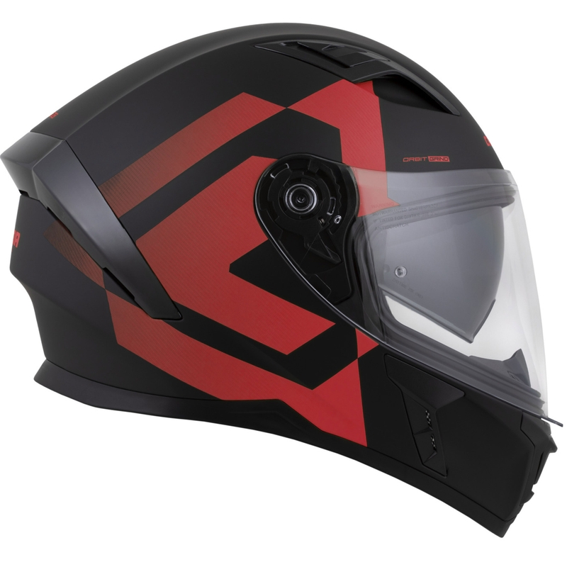 Kask motocyklowy integralny Cassida Orbit Grind matowo-czarno-czerwony